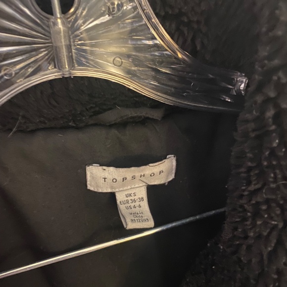 Topshop Black Fluffy Coat - Picture 4 of 5